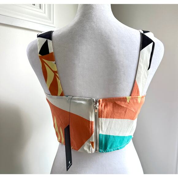 Lulus NWT Tropical Tendencies Colorful Crop Tank Top XS - Picture 5 of 8